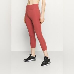 Nike One Cayon Rust Training Crop Tights Women’s Plus Size XXL ORANGE BROWN